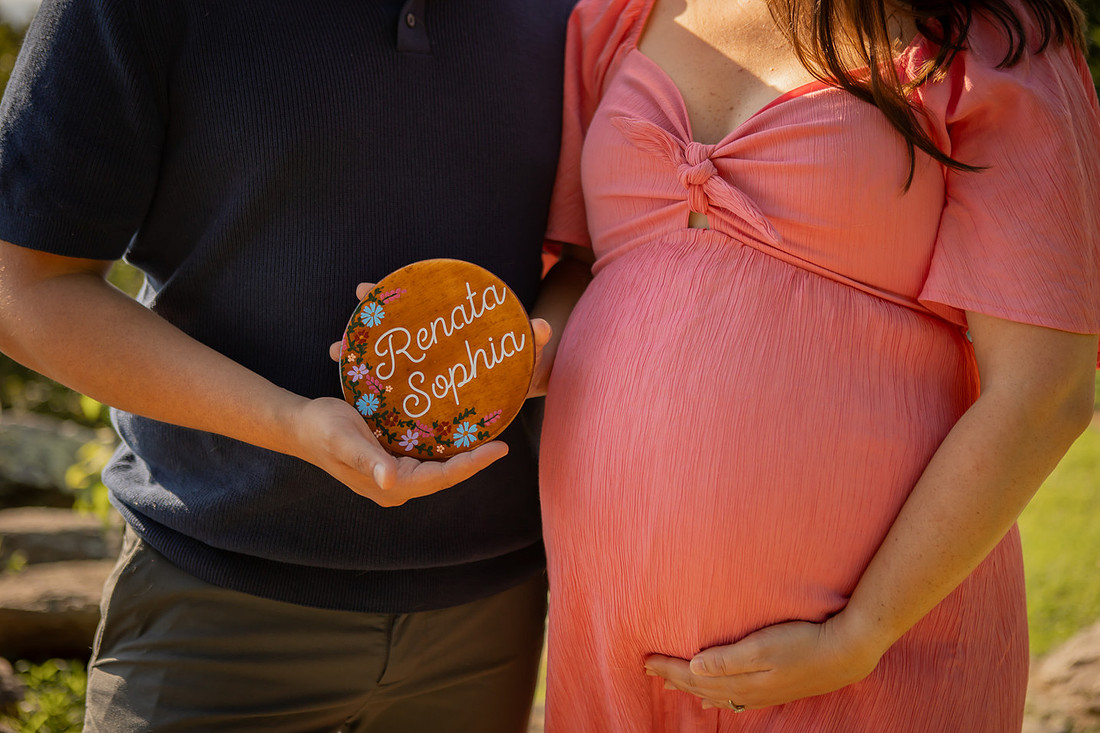 Maternity Photos in the Nursery at Home with Dog and Cat 