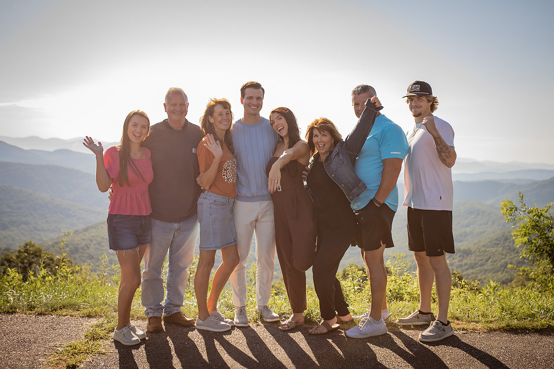 Celebratory Family Photo in the mountains