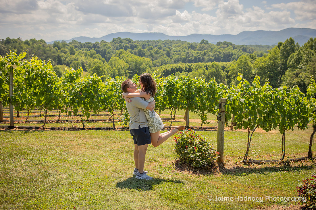Proposing at a Winery in Western NC in the Mountains