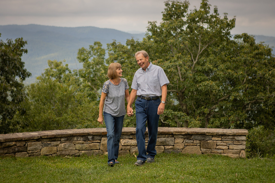 Older Couple Having Fun in the Mountains