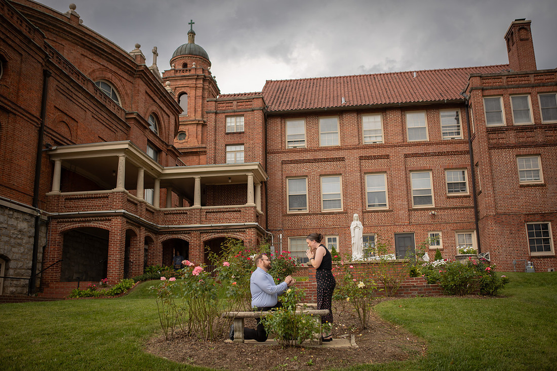 Proposal behind the Basilica St. Lawrence in Asheville in the Marian Garden