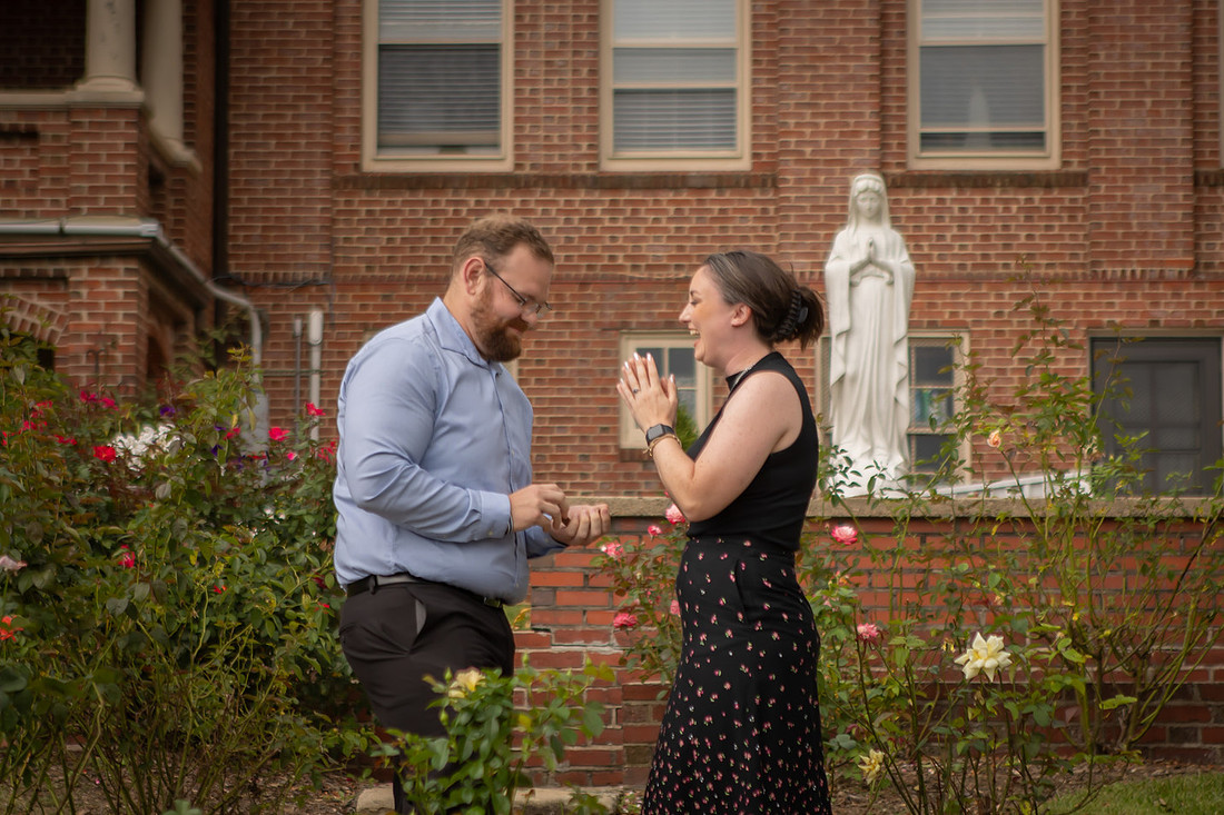 Proposing at Basilica St. Lawrence in Downtown Asheville