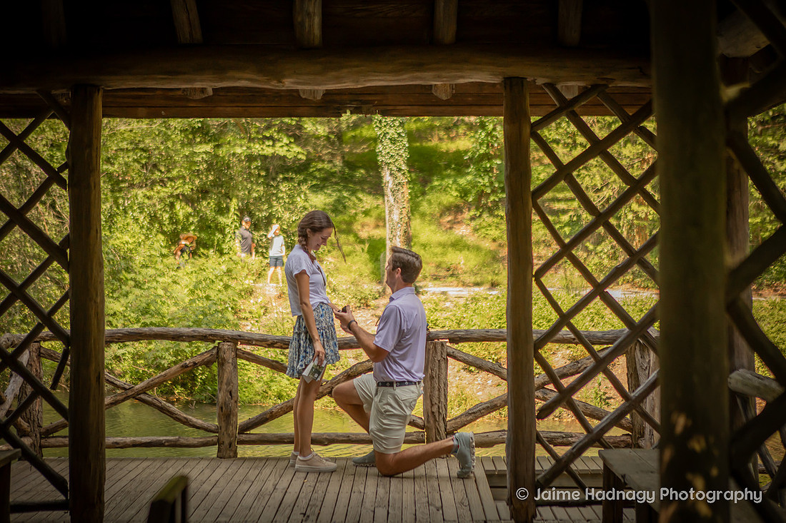 Surprise Proposal at the Bass Pond at the Biltmore Estate | Asheville Photographer