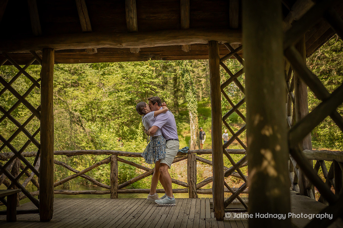 Surprise Proposal at the Bass Pond at the Biltmore Estate | Asheville Photographer