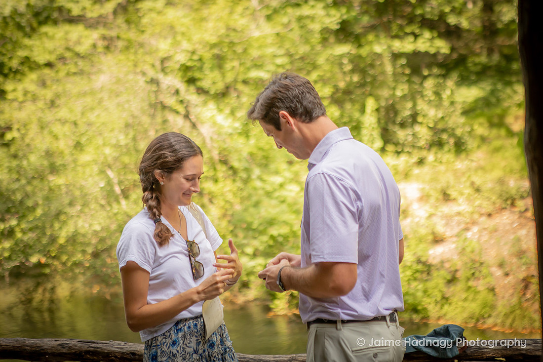 Surprise Proposal at the Bass Pond at the Biltmore Estate | Asheville Photographer