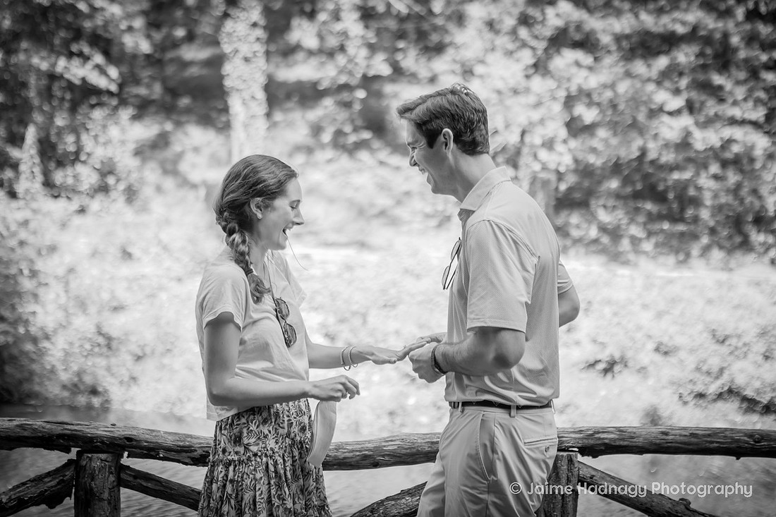 Surprise Proposal at the Bass Pond at the Biltmore Estate | Asheville Photographer