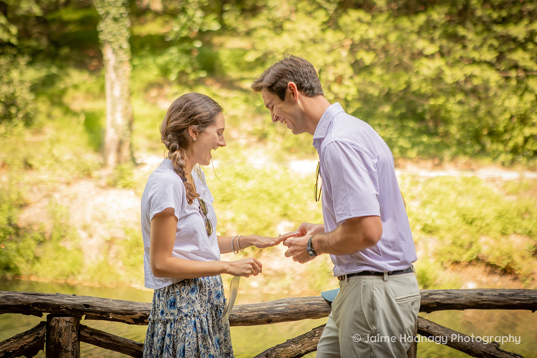 Surprise Proposal at the Bass Pond at the Biltmore Estate | Asheville Photographer