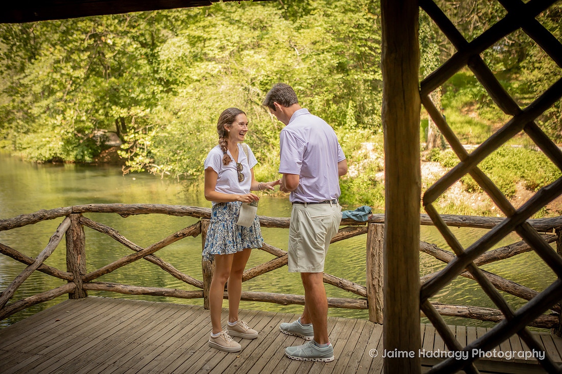 Surprise Proposal at the Bass Pond at the Biltmore Estate | Asheville Photographer