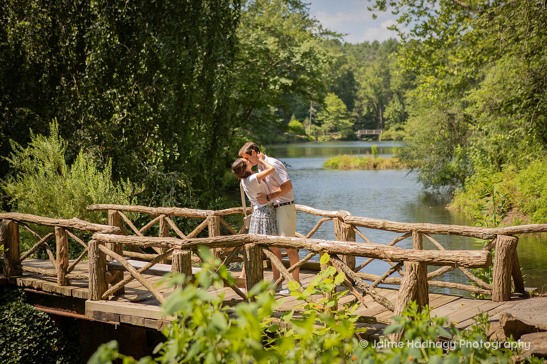 Engagement Photos at the Bass Pond at the Biltmore Estate in Asheville Photography