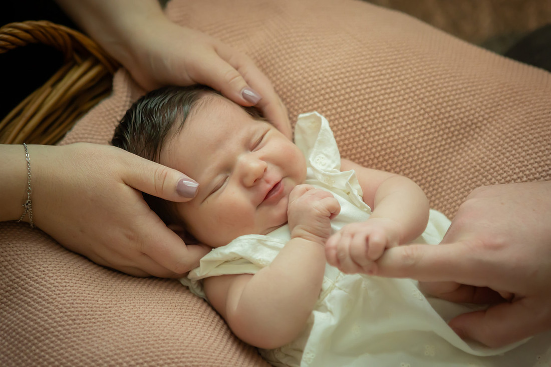 Family Photos with Newborn Baby in Home | Asheville Photographer