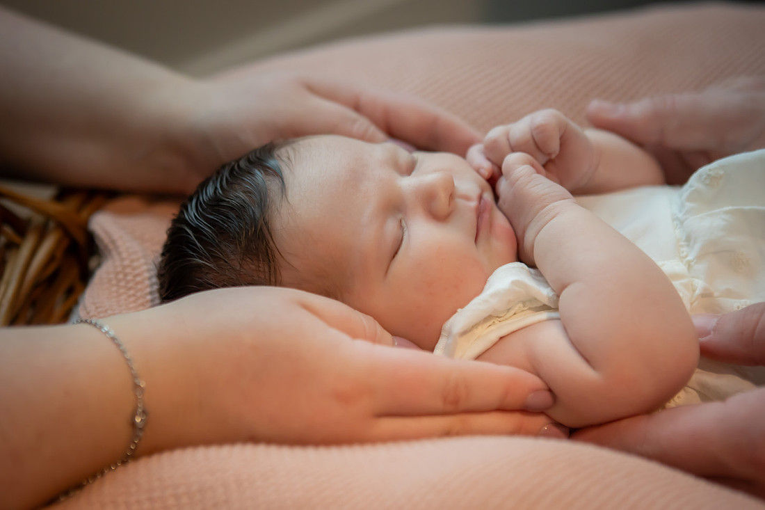 Family Photos with Newborn Baby in Home | Asheville Photographer