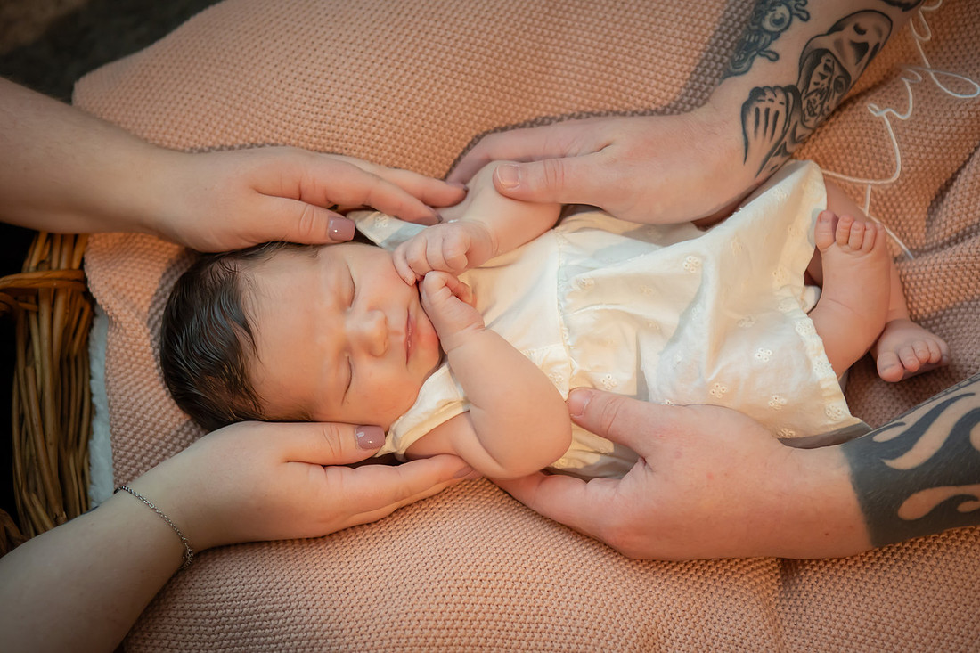 Family Photos with Newborn Baby in Home | Asheville Photographer