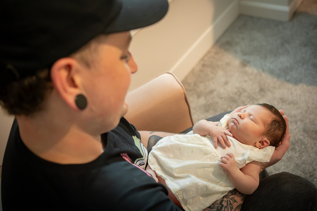 Family Photos with Newborn Baby in Home | Asheville Photographer