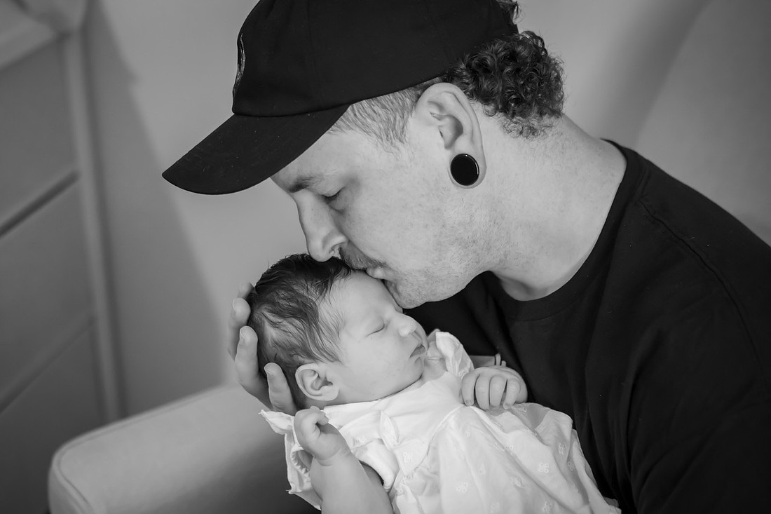 Family Photos with Newborn Baby in Home | Asheville Photographer