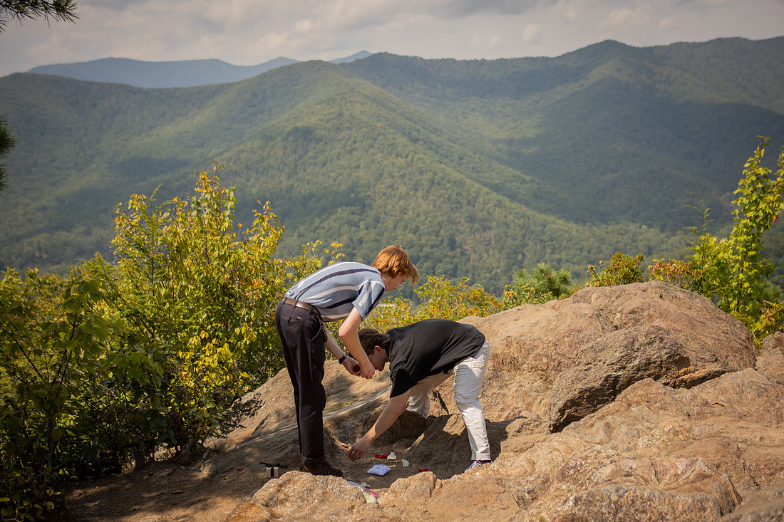 Hiking Nature Proposal in the Mountains | Black Mountain NC Engagement Photographer