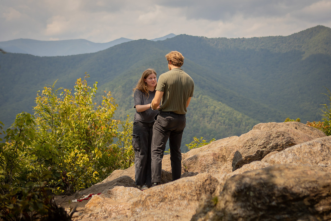 Hiking Nature Proposal in the Mountains | Black Mountain NC Engagement Photographer