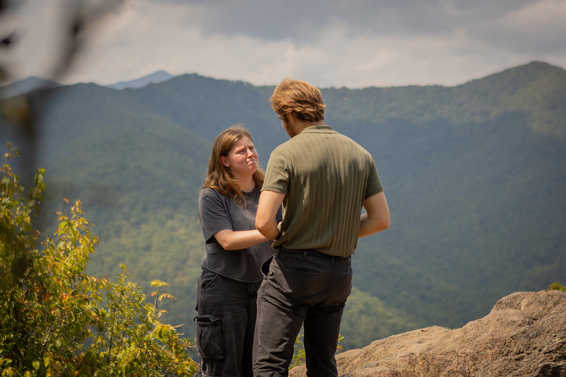 Hiking Nature Proposal in the Mountains | Black Mountain NC Engagement Photographer