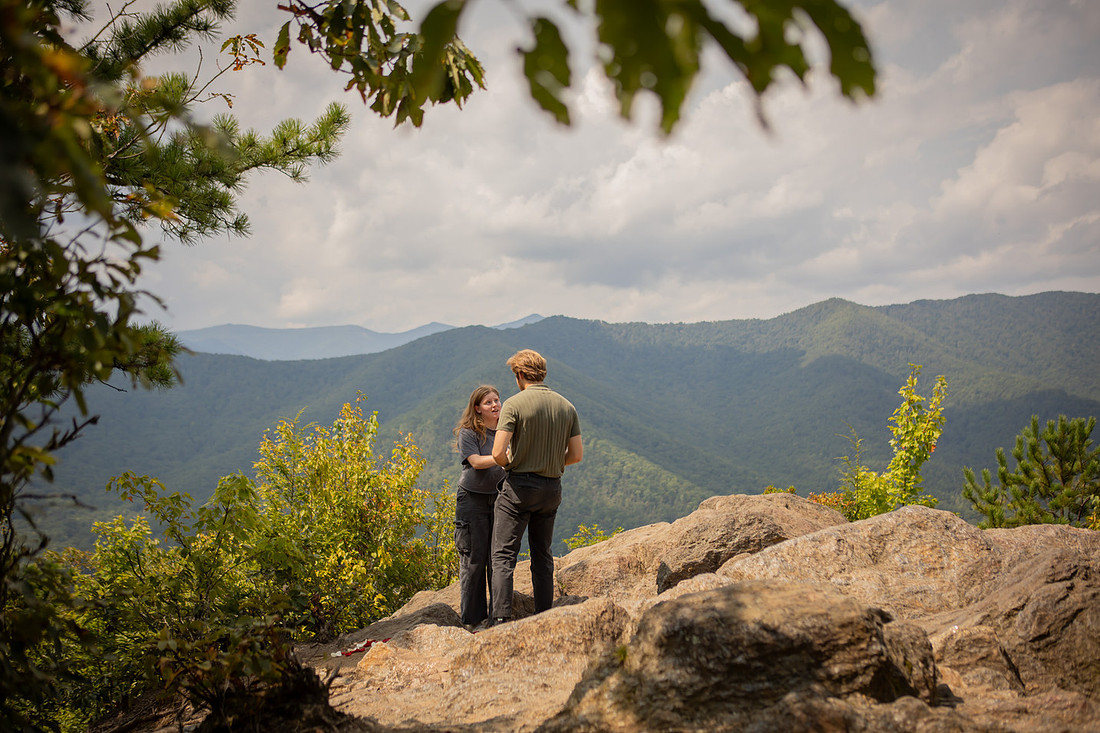 Hiking Nature Proposal in the Mountains | Black Mountain NC Engagement Photographer