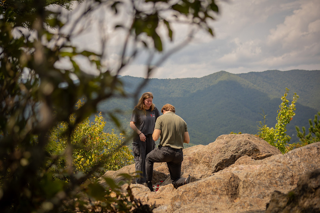 Hiking Nature Proposal in the Mountains | Black Mountain NC Engagement Photographer