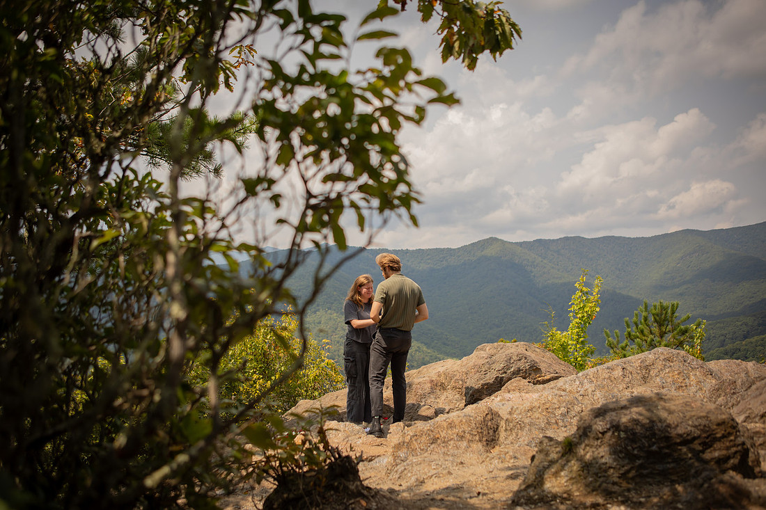 Hiking Nature Proposal in the Mountains | Black Mountain NC Engagement Photographer