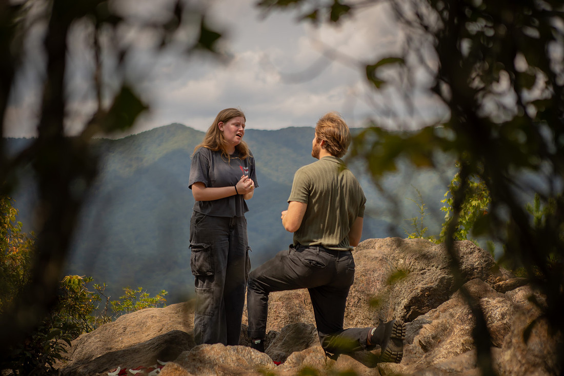 Hiking Nature Proposal in the Mountains | Black Mountain NC Engagement Photographer