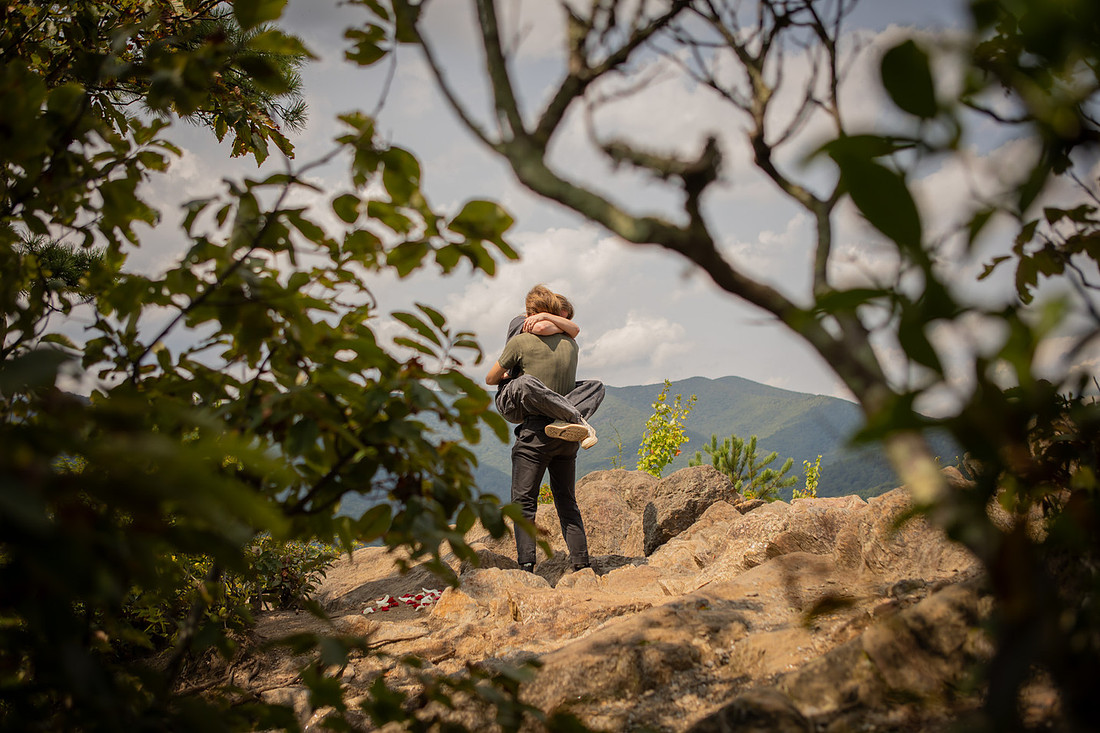 Hiking Nature Proposal in the Mountains | Black Mountain NC Engagement Photographer