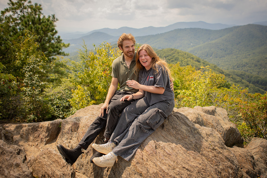 Nature Hiking Engagement Session in Western NC | Asheville Proposal Photographer