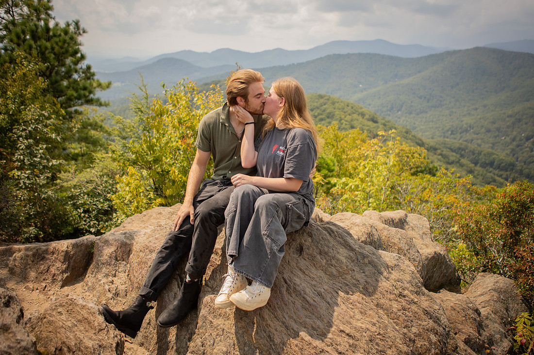 Nature Hiking Engagement Session in Western NC | Asheville Proposal Photographer