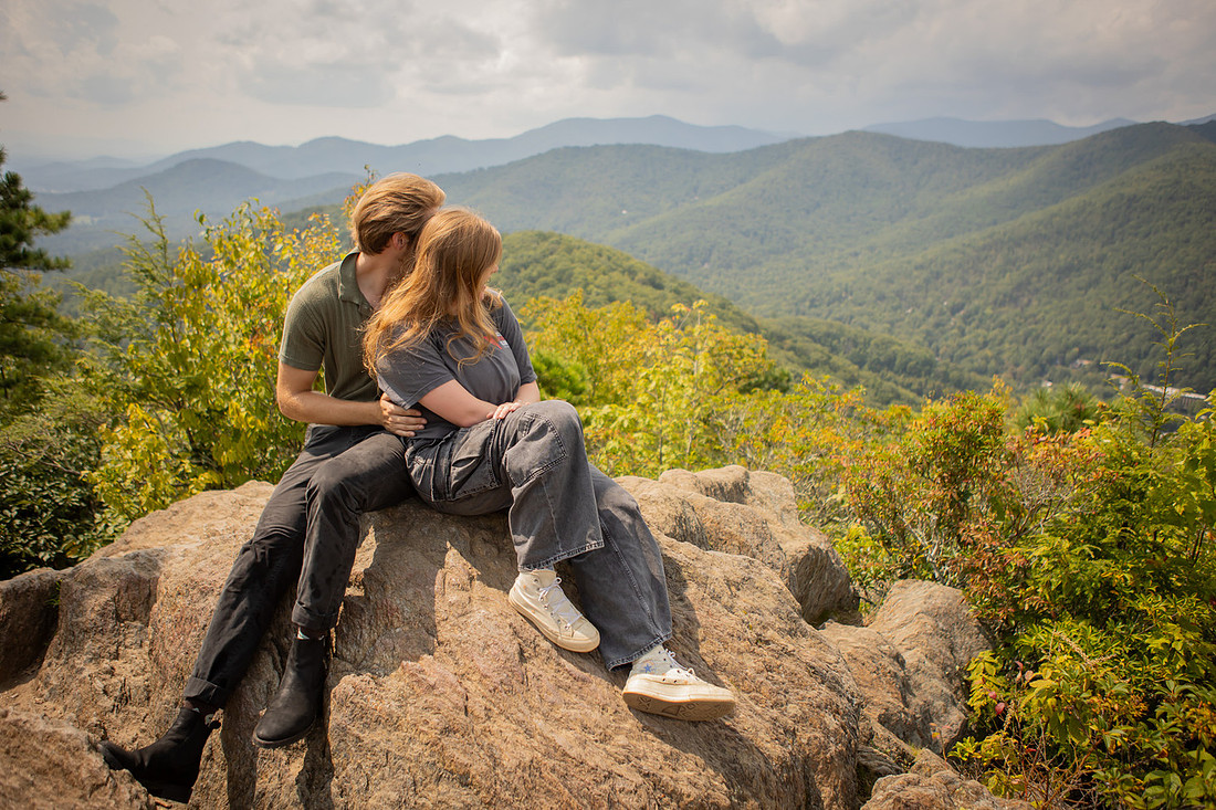 Nature Hiking Engagement Session in Western NC | Asheville Proposal Photographer