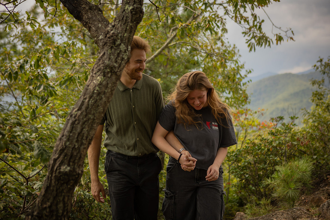 Hiking Proposal at Lookout Trail in Montreat NC | Black Mountain Engagement