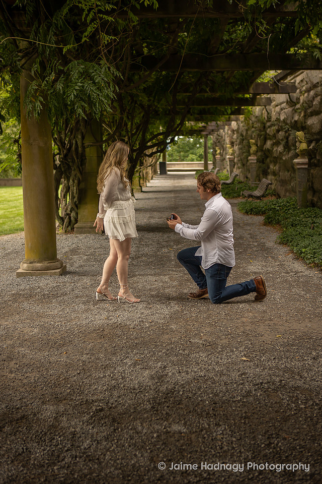Surprise Proposal Under the Pergola at The Biltmore Estate | Asheville Engagement Photographer