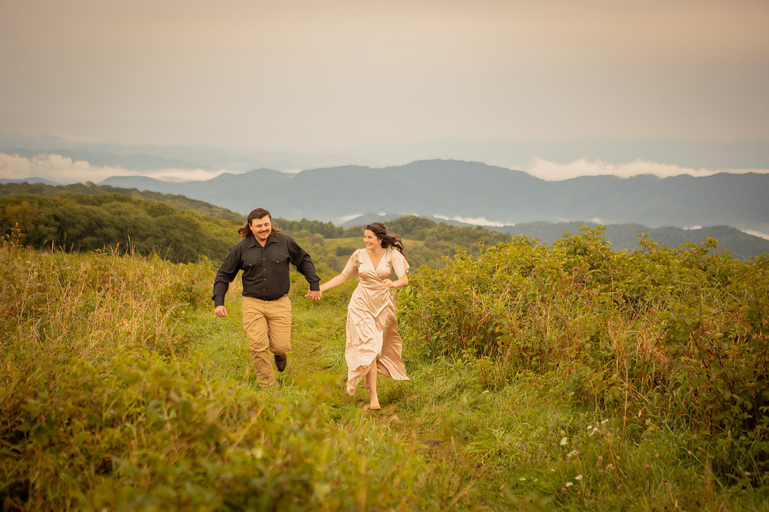 Hiking Engagement Photoshoot with Mountain View | Western North Carolina Photographer