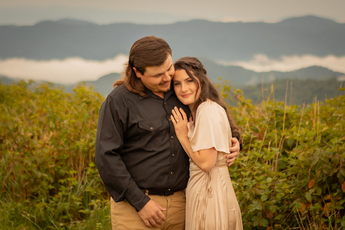 Hiking Engagement Photoshoot with Mountain View | Western North Carolina Photographer