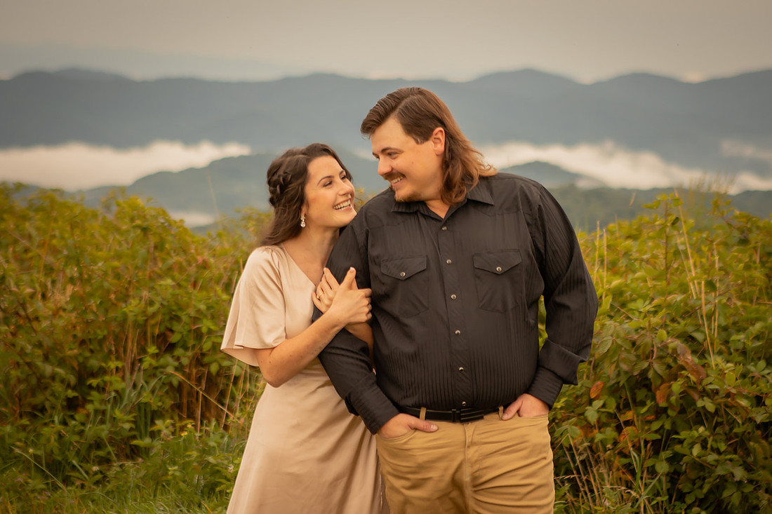 Hiking Engagement Photoshoot with Mountain View | Western North Carolina Photographer