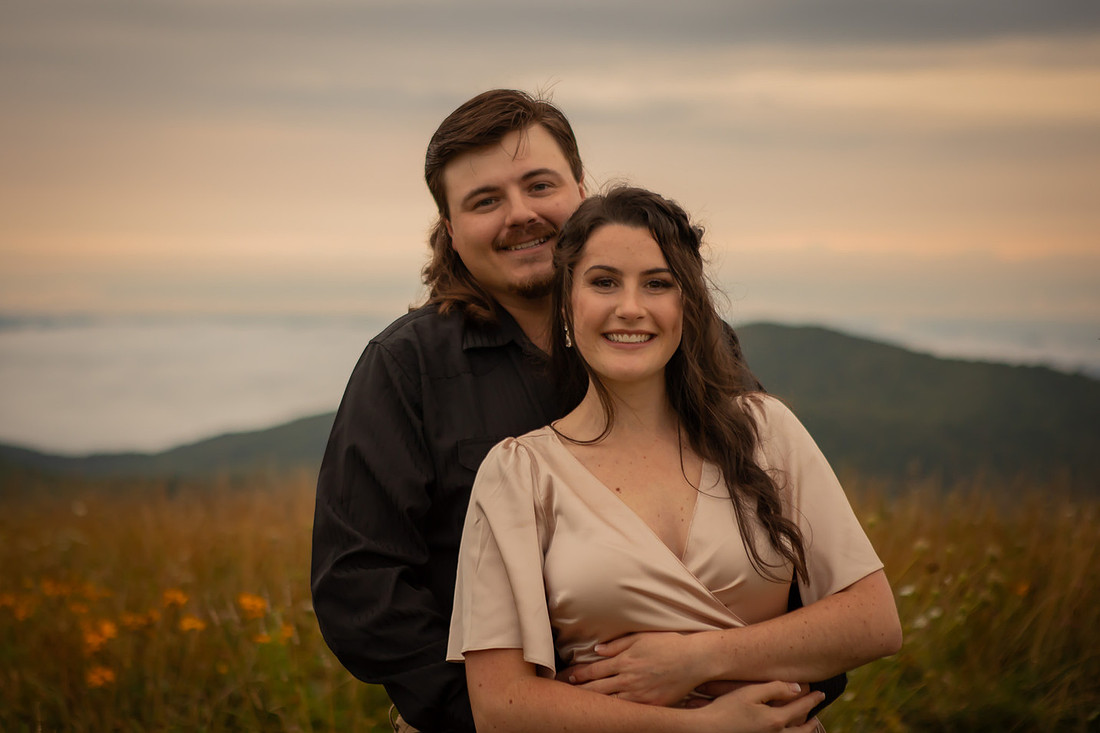 Sunset Engagement Photos in the Mountains | Asheville Destination Photographer 