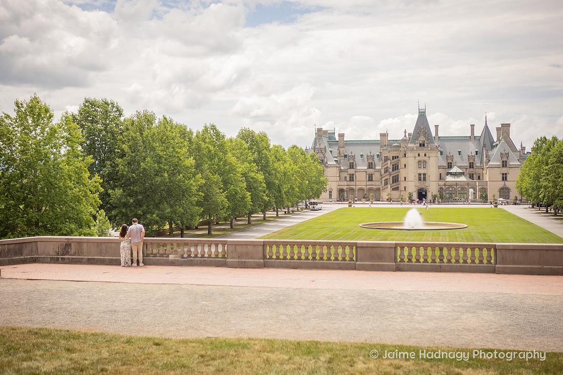 Couple Looking at the Biltmore House