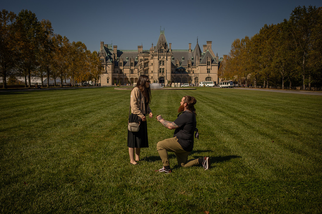 Proposal on the front lawn of the Biltmore House