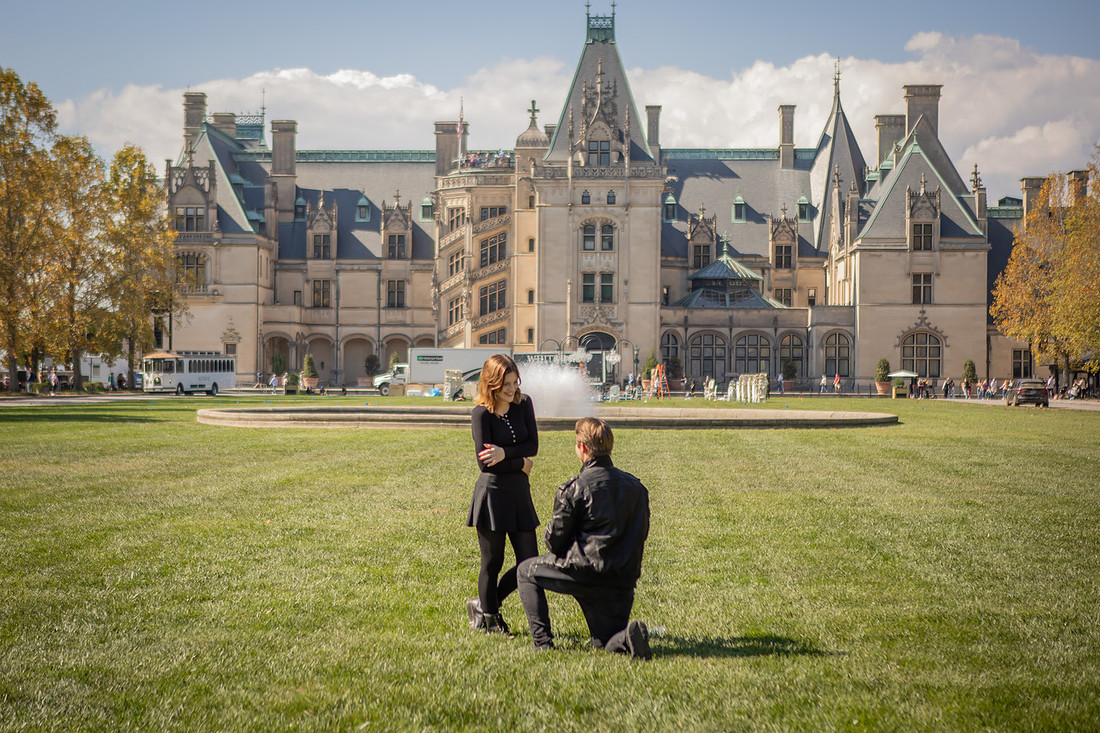 Proposal on the front lawn of the Biltmore House