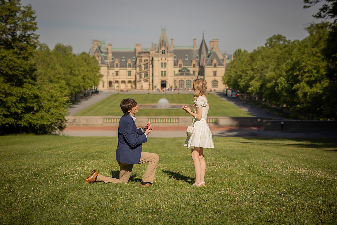 Proposal Halfway Up Diana Hill at the Biltmore Estate