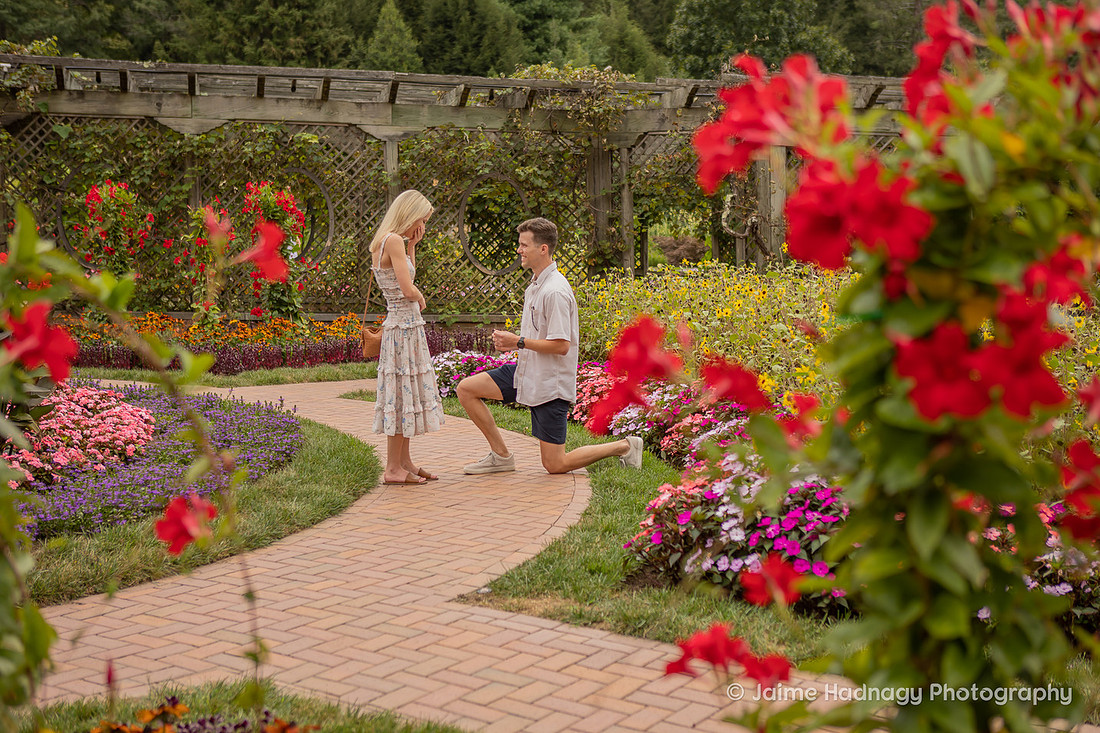 Surprise Proposal at The Biltmore Estate Walled Gardens | Asheville Engagement Photographer