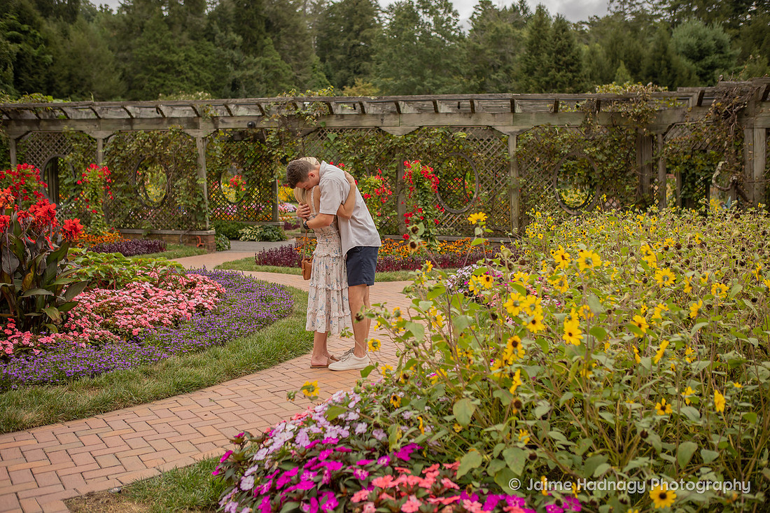 Beautiful surprise proposal in the Gardens at Biltmore Estate | Asheville engagement photographer