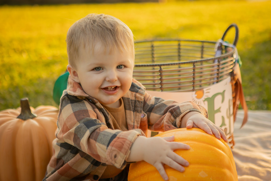 Fall One Year Old Birthday Photography Session with Cake Smash