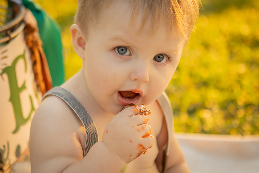 Baby Cake Smash Outdoor Fall Photoshoot | Asheville Photographer