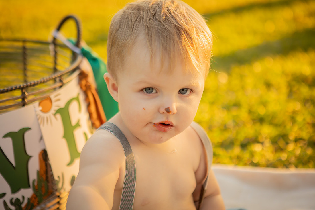 Baby Cake Smash Outdoor Fall Photoshoot | Asheville Photographer