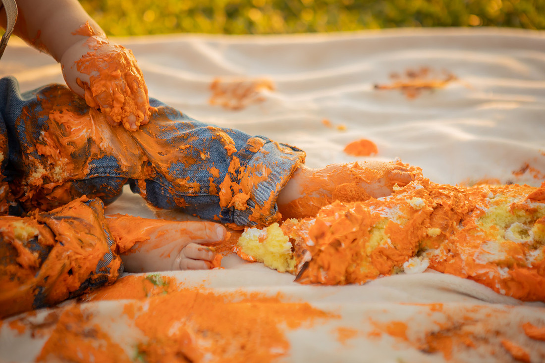 Baby Cake Smash Outdoor Fall Photoshoot | Asheville Photographer