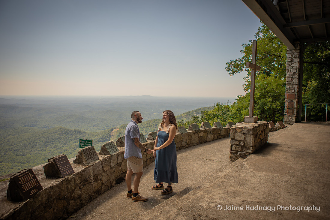 Getting engaged at Pretty Place Fred Simms Chapel | Asheville Proposal Photographer
