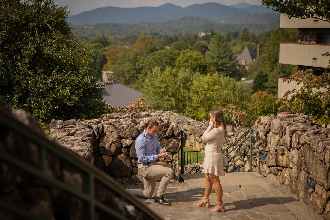 Omni Grove Park Inn Surprise Proposal | Asheville Engagement Photographer