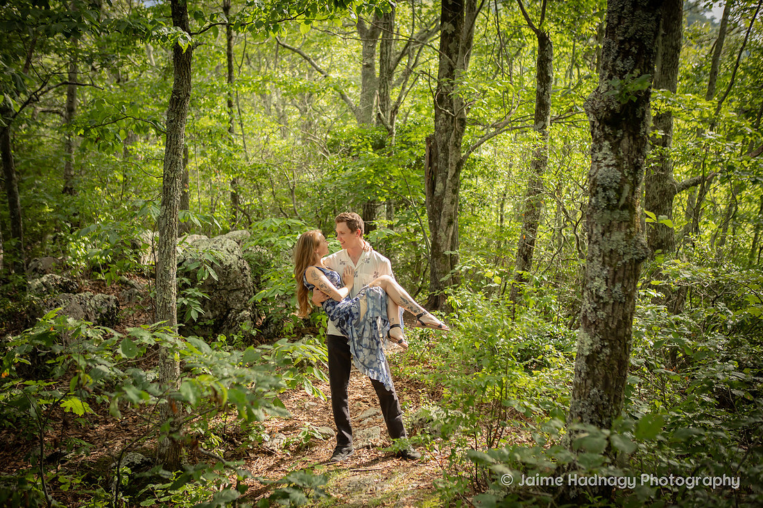 Romantic Playful Engagemnt Photos in Nature | Asheville Photographer