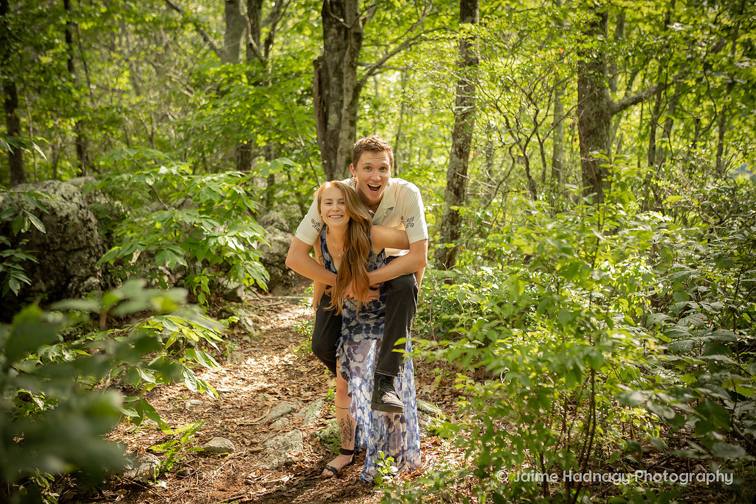 Romantic Playful Engagemnt Photos in Nature | Asheville Photographer