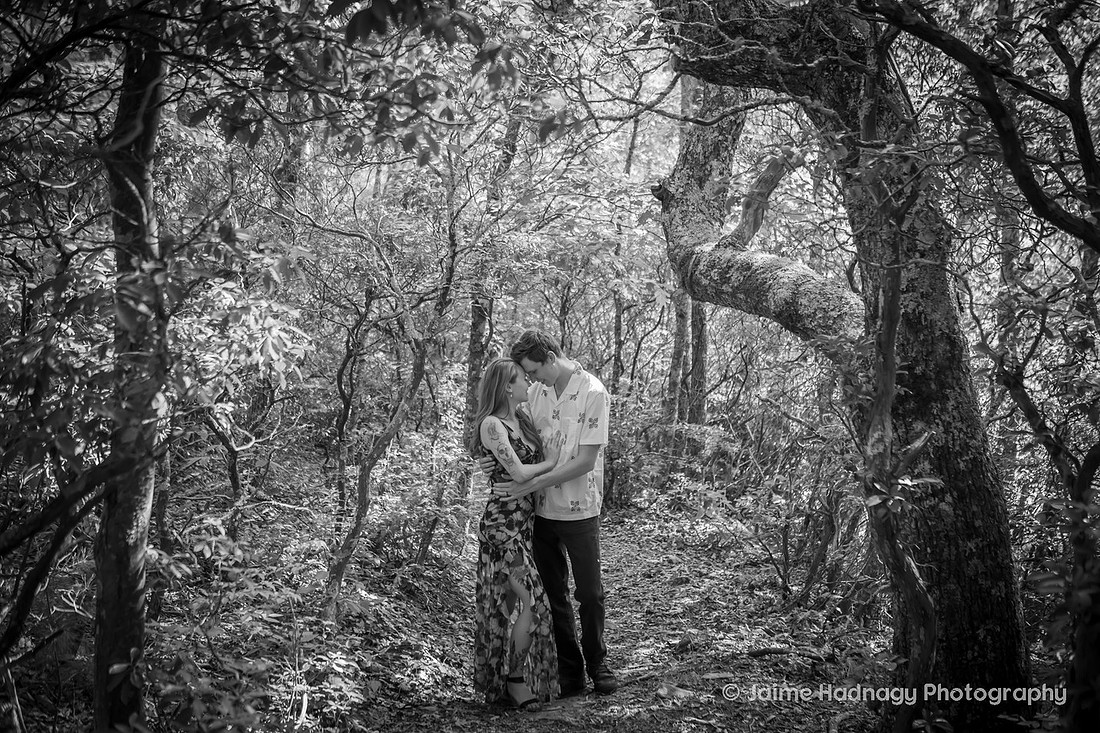 Romantic Playful Engagemnt Photos in Nature | Asheville Photographer